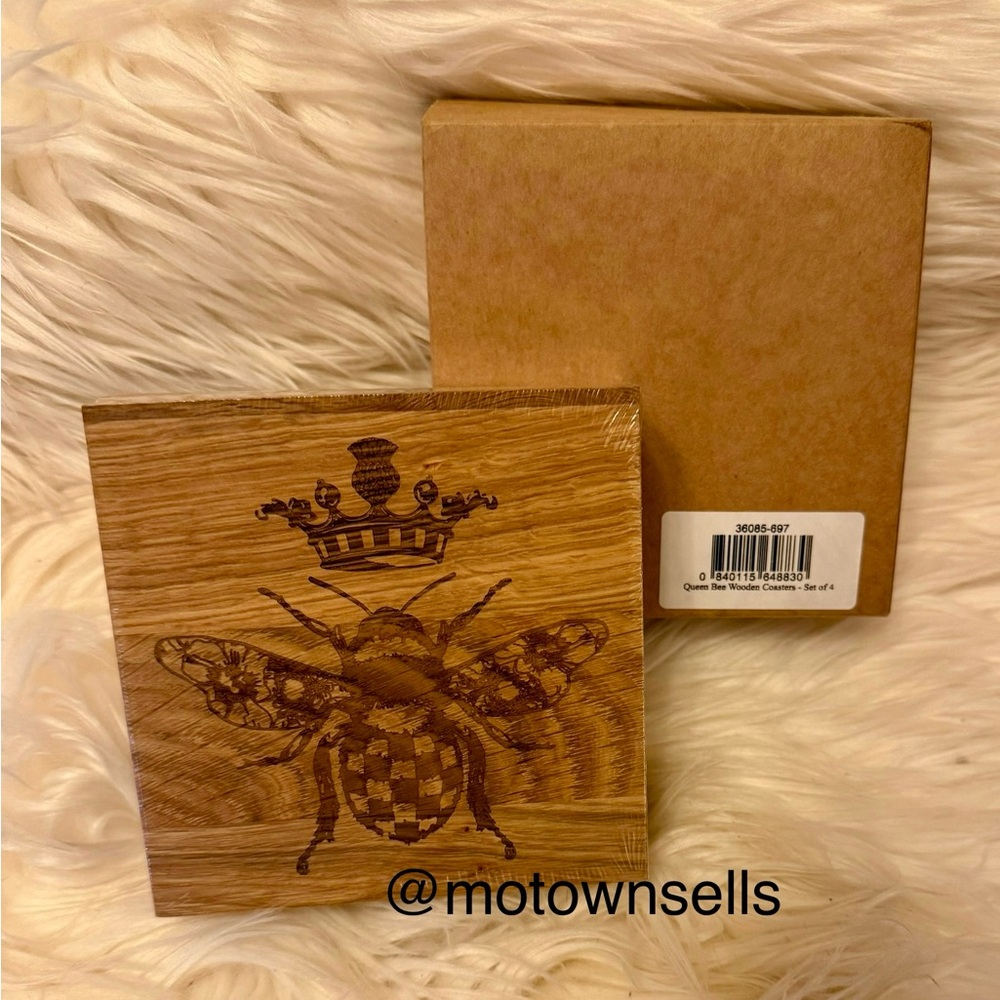 Queen Bee Wooden Coasters (Retired) - Set of 4